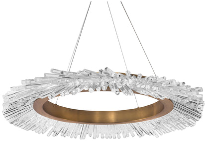 Benediction 38 1/4"W Aged Brass Crystals LED Pendant Light