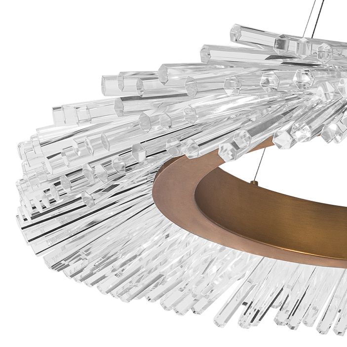 Benediction 38 1/4"W Aged Brass Crystals LED Pendant Light