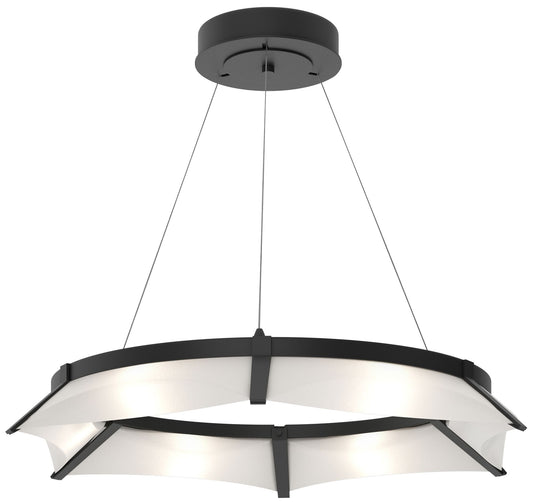 Bento 32.8"W Black Standard LED Pendant With Spun Frost Shade