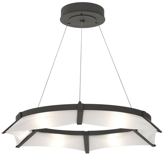 Bento 32.8"W Natural Iron Standard LED Pendant w/ Spun Frost Shade