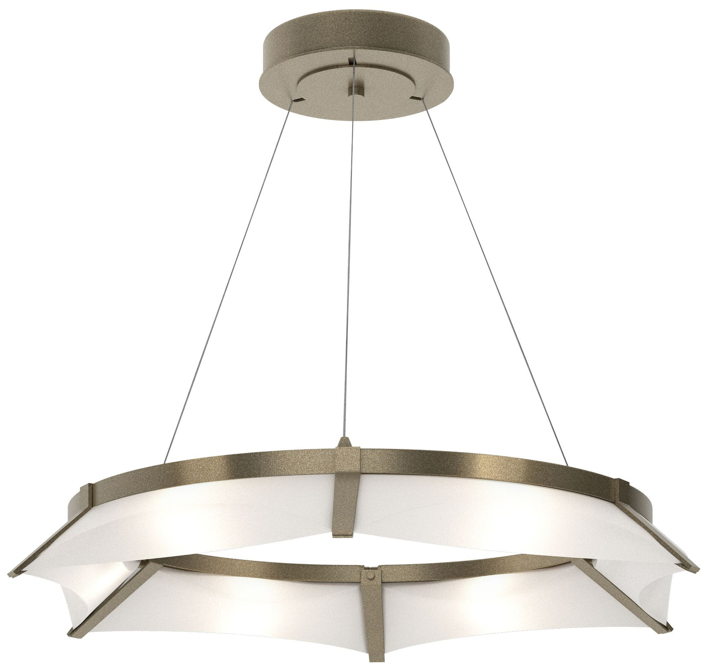 Bento 32.8"W Soft Gold Standard LED Pendant w/ Spun Frost Shade