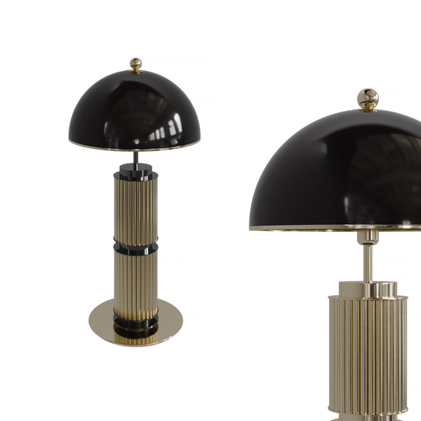 Black Mid Century Style Table Lamp