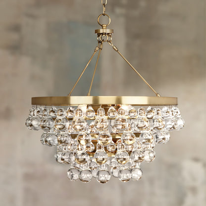 Bling 20 1/2" Wide Antique Brass Glass Chandelier