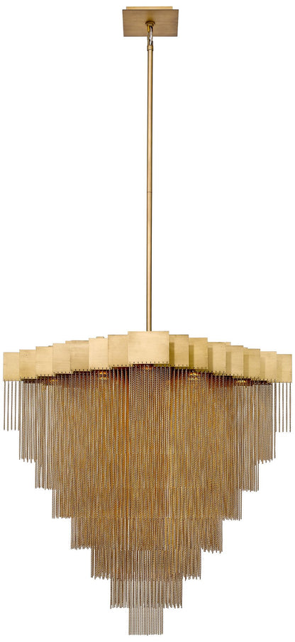 Bloomfield 31" Wide Antique Brush Gold LED Pendant Light