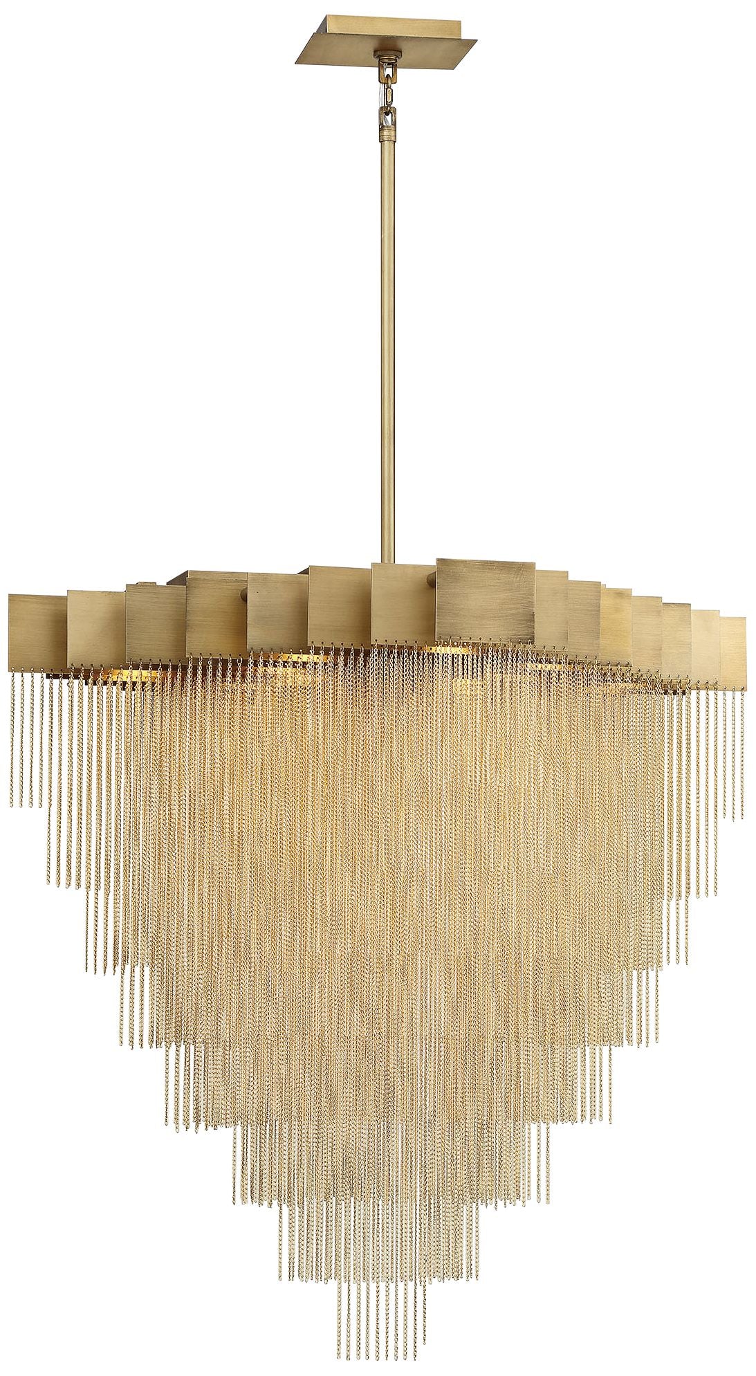 Bloomfield 31" Wide Antique Brush Gold LED Pendant Light