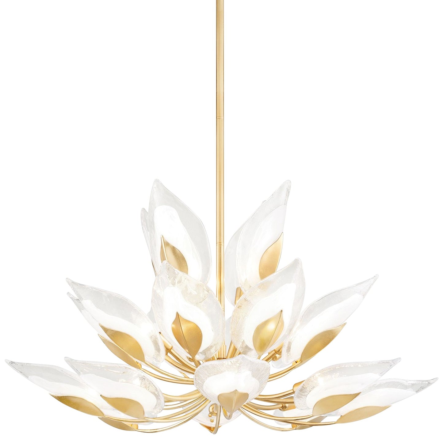 Blossom 40 1/2" Wide Gold Leaf w/ Clear Glass Chandelier