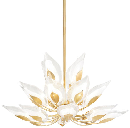 Blossom 40 1/2" Wide Gold Leaf w/ Clear Glass Chandelier