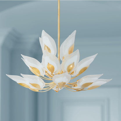 Blossom 40 1/2" Wide Gold Leaf w/ Clear Glass Chandelier
