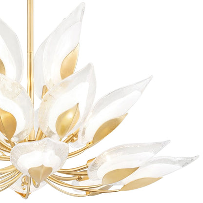 Blossom 40 1/2" Wide Gold Leaf w/ Clear Glass Chandelier