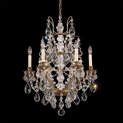 Bordeaux 29"H x 22"W 6-Light Crystal Chandelier in Etruscan Gold