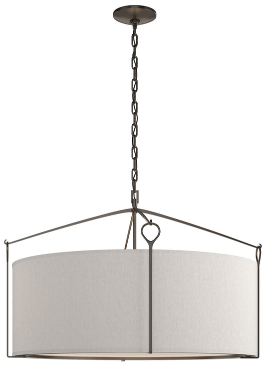 Bow Large Pendant - Oil Rubbed Bronze - Flax Shade