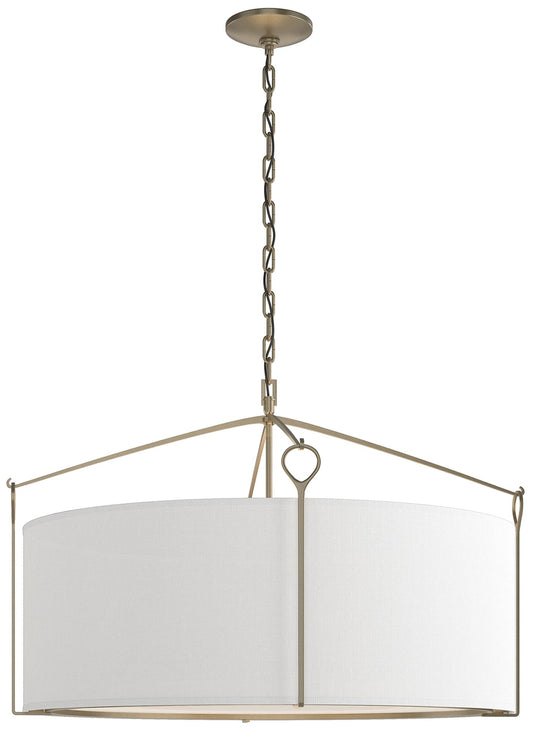 Bow Large Pendant - Soft Gold Finish - Natural Anna Shade