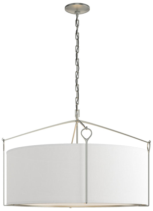 Bow Large Pendant - Vintage Platinum Finish - Natural Anna Shade