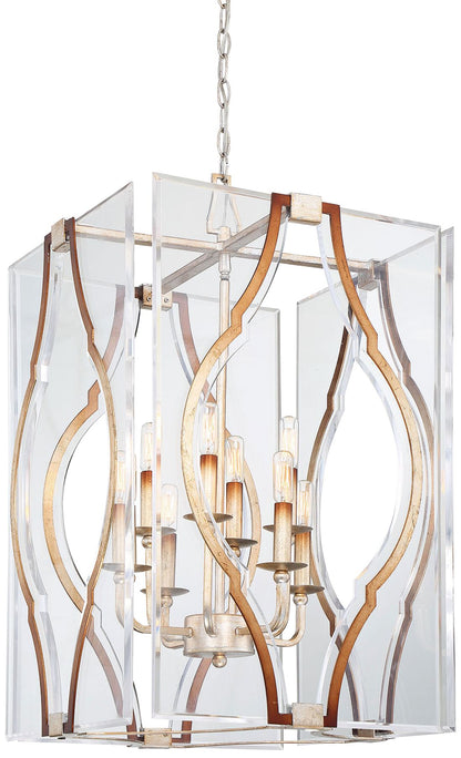 Brenton Cove 18"W Gold Mist Gold Leaf 8-Light Foyer Pendant