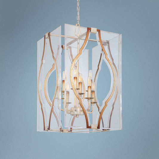 Brenton Cove 18"W Gold Mist Gold Leaf 8-Light Foyer Pendant