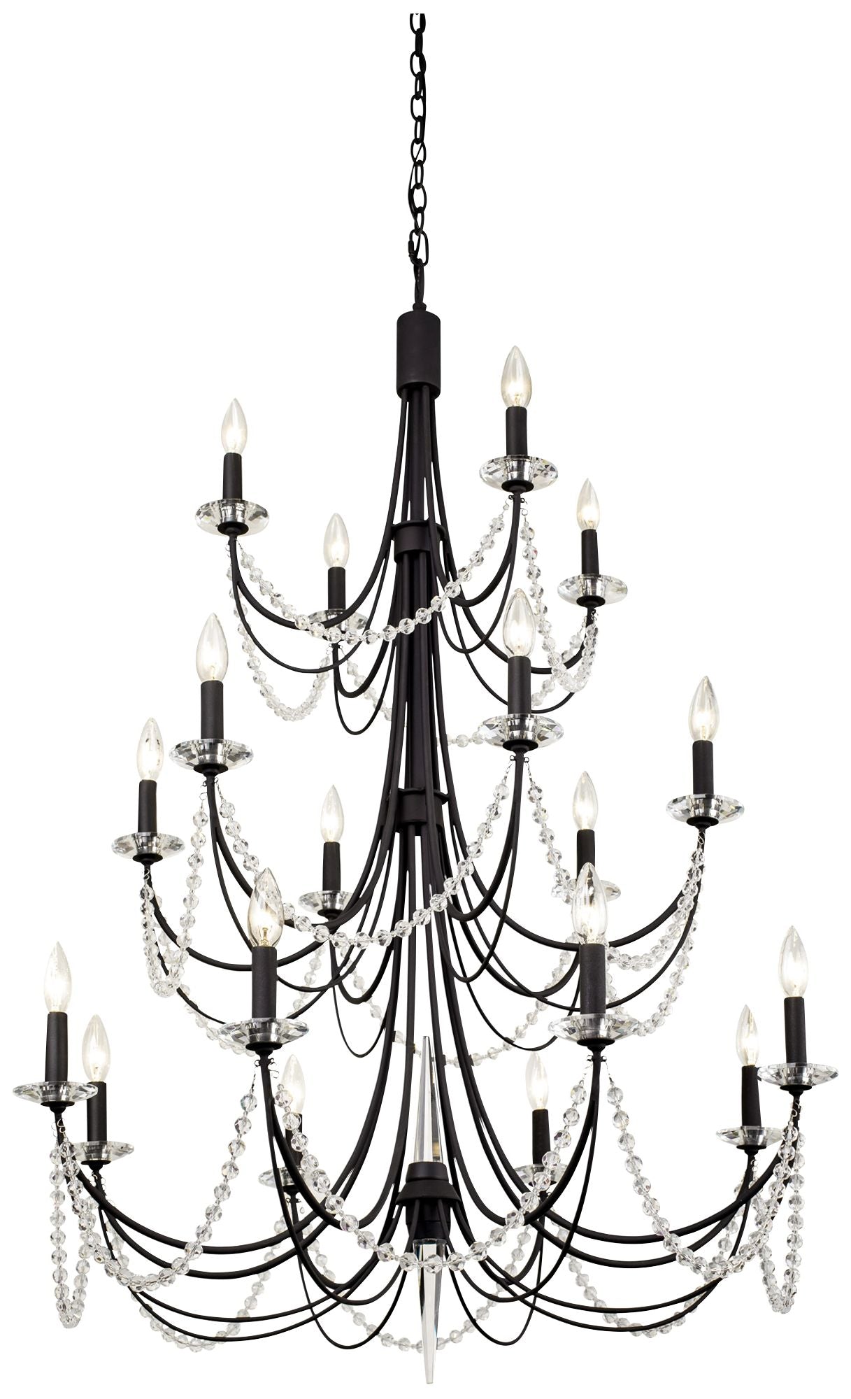 Brentwood 42.5" High Black Chandelier