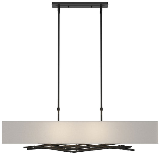 Brindille 42" Black Long Pendant Natural Anna Shade