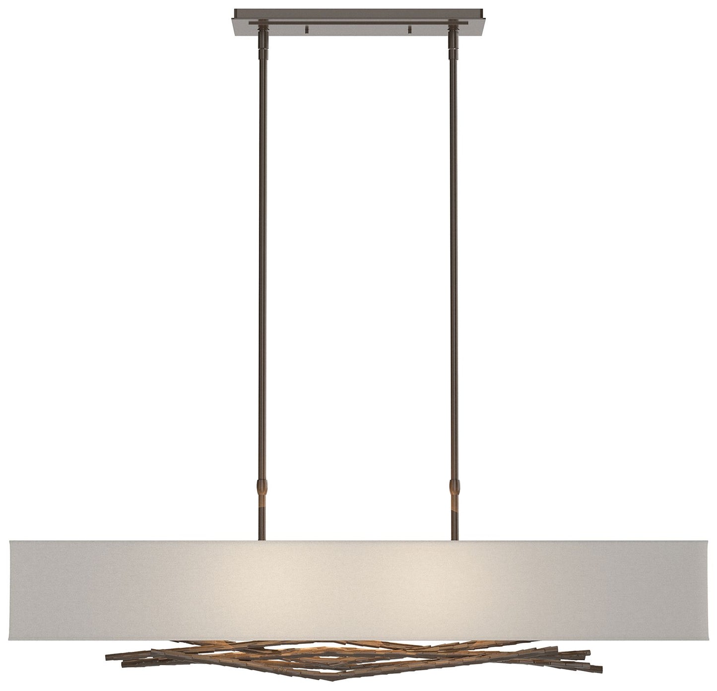 Brindille 42" Bronze Long Pendant Natural Anna Shade