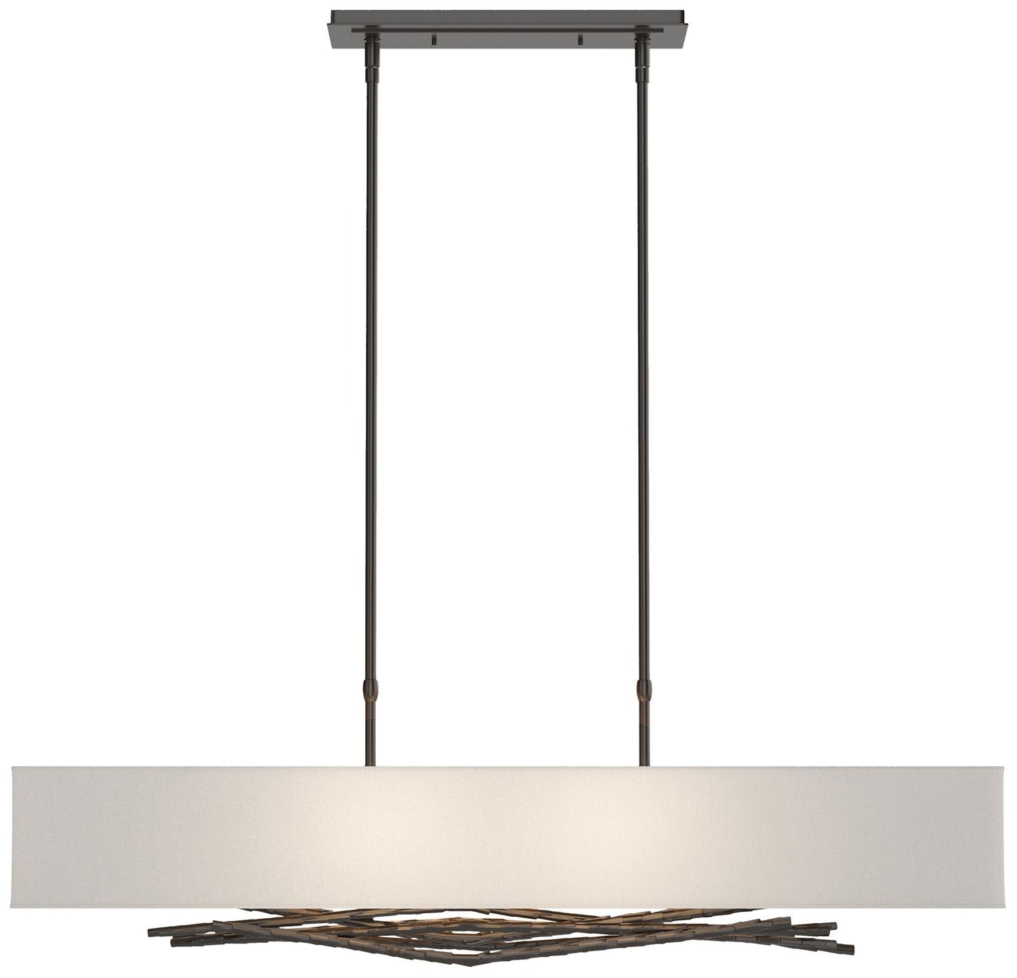 Brindille 42" Oil Rubbed Bronze Long Pendant Natural Anna Shade