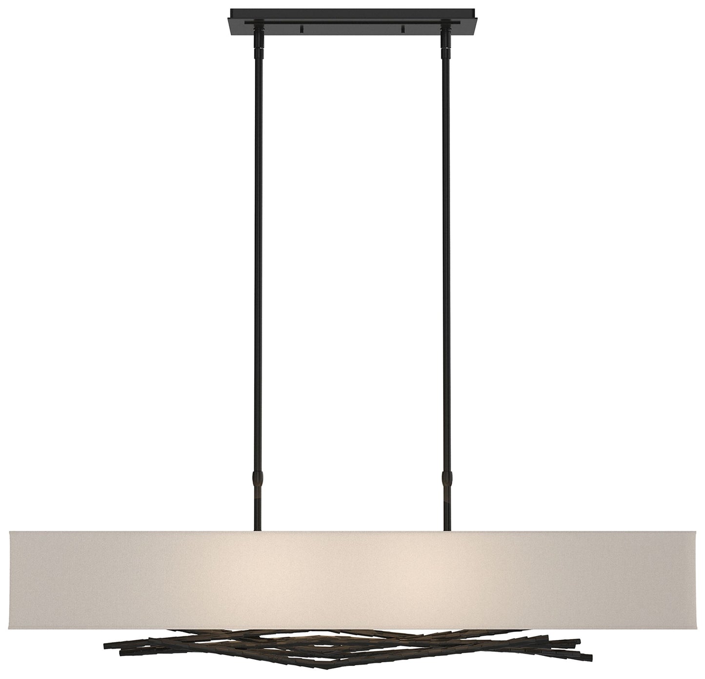 Brindille Pendant - Black Finish - Flax Shade - Standard Height