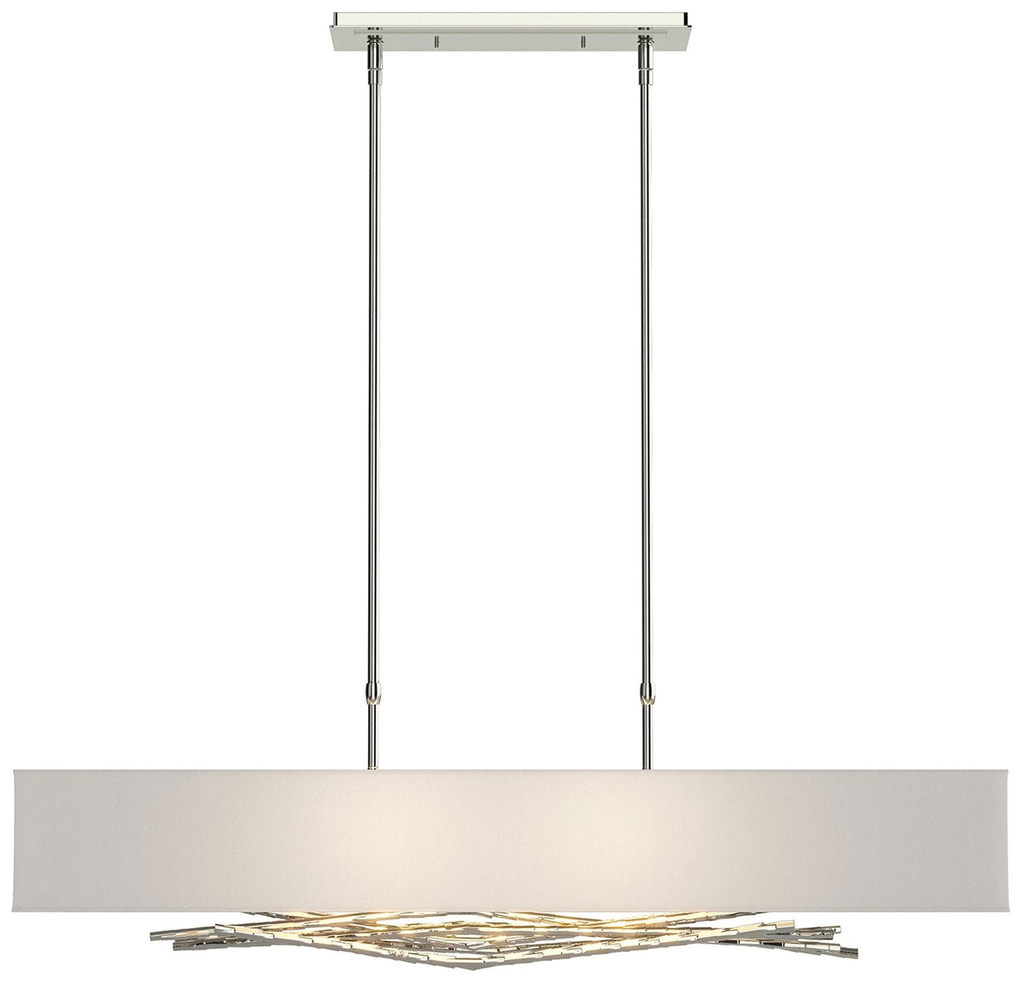 Brindille Pendant - Sterling Finish - Natural Anna Shade - Standard Height