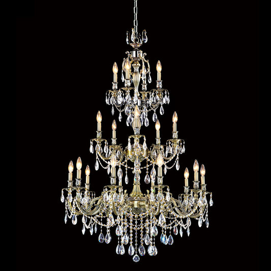 Brindisi 36" Wide Monaco Bronze 20-Light Crystal Chandelier