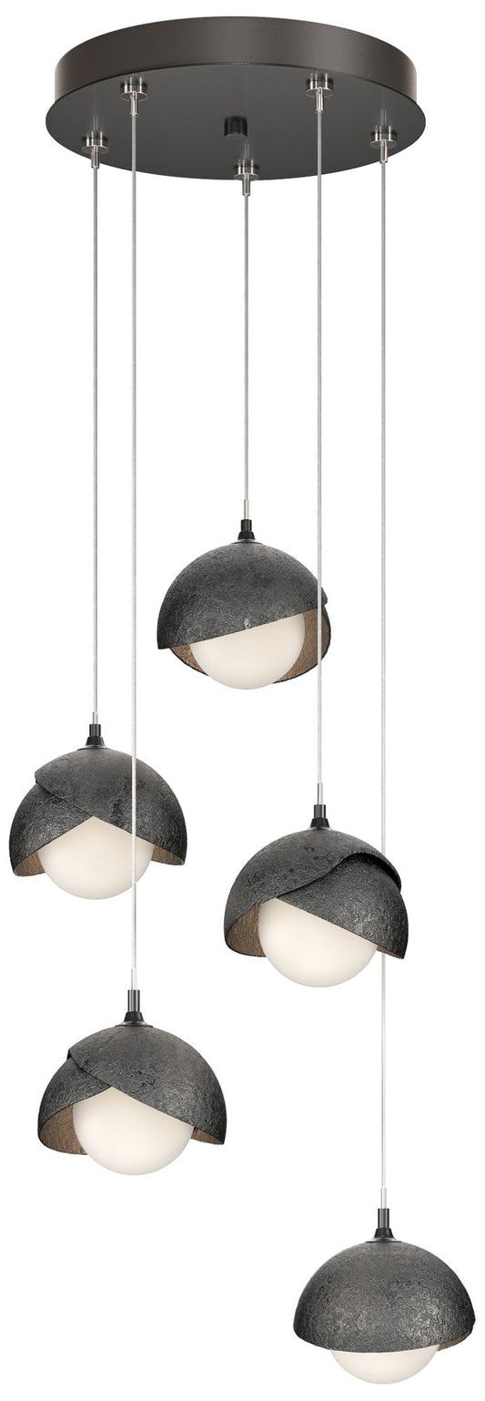 Brooklyn 16"W 5-Light Ink Standard Double Shade Pendant