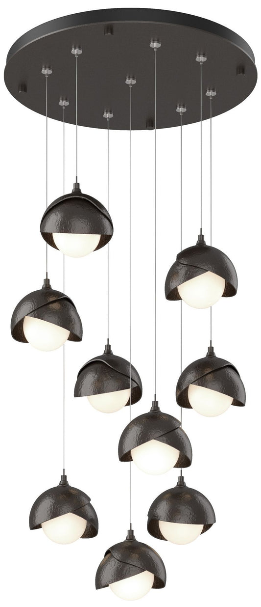 Brooklyn 20.5" 9-Light Oil Rubbed Bronze Round Long 2-Shade Pendant