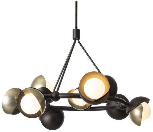 Brooklyn 32" Wide Double Shade 9-Light Oil Rubbed Bronze Ring Pendant