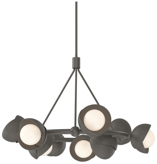 Brooklyn 32"W 9-Light Dark Smoke Double Shade Ring Pendant