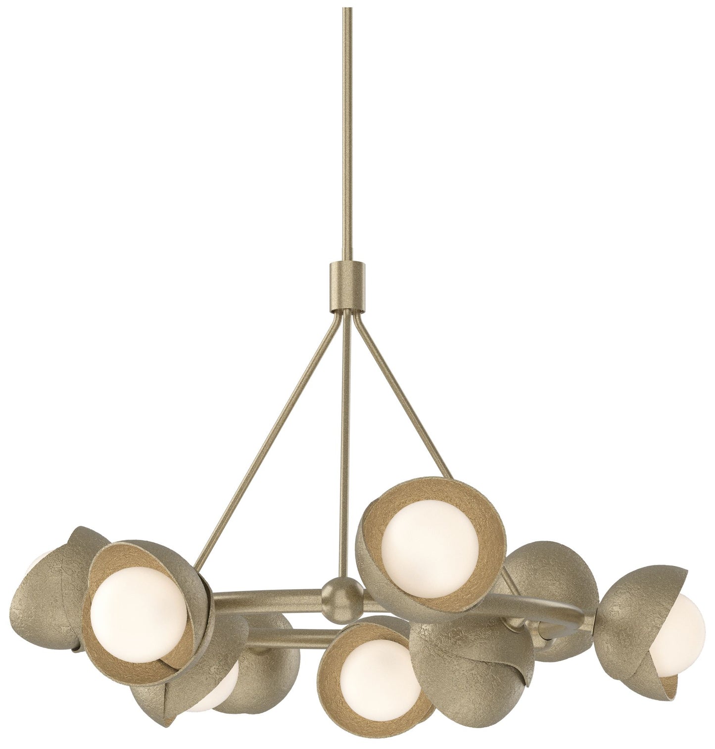 Brooklyn 32"W 9-Light Gold Double Shade Ring Pendant