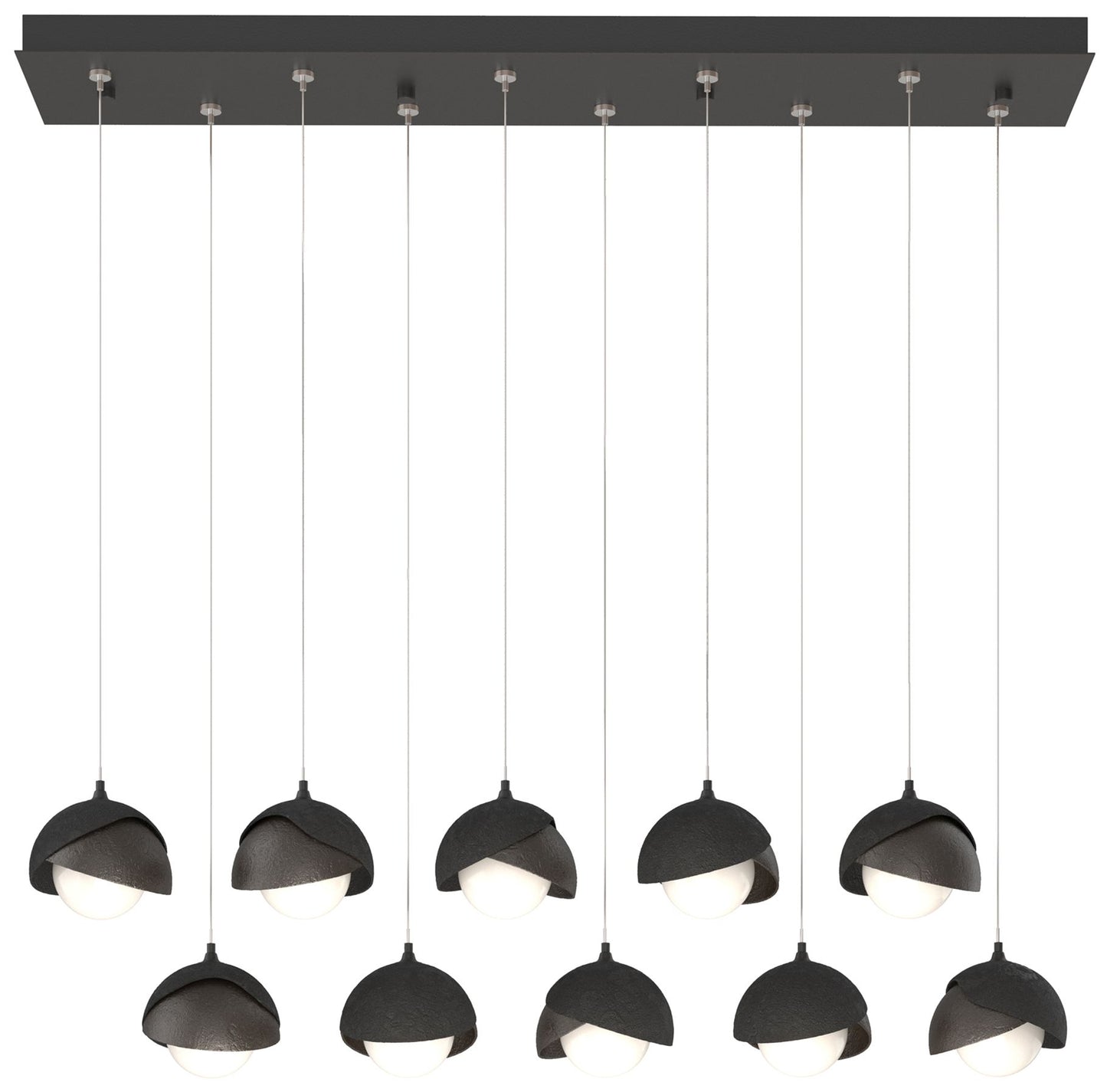 Brooklyn 44.5" Black & Oil Rubbed Bronze Rectangular Long 2-Shade