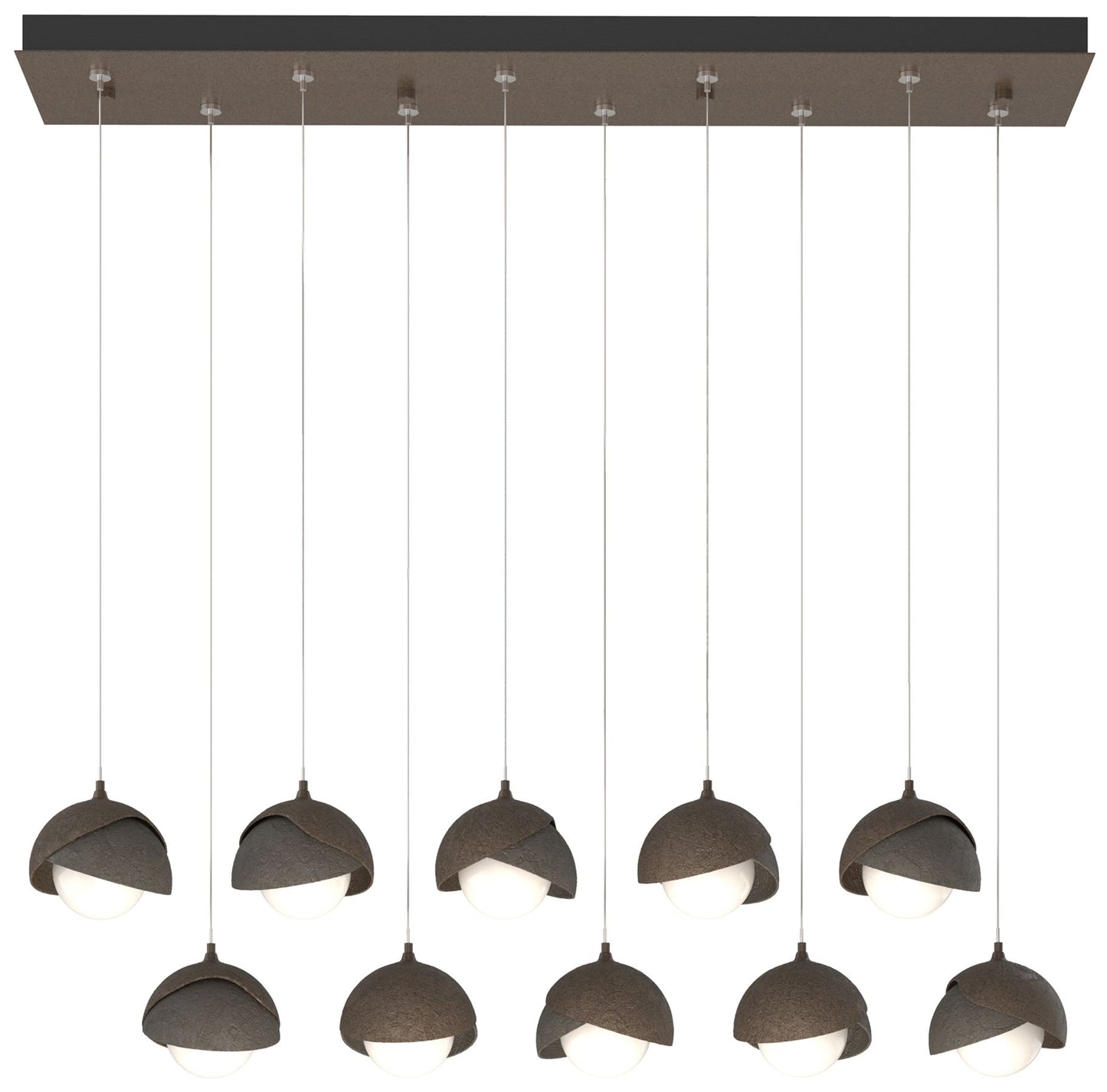 Brooklyn 44.5" Bronze & Dark Smoke Rectangular Long 2-Shade Pendan