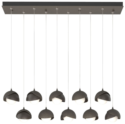 Brooklyn 44.5" Dark Smoke & Rubbed Bronze Rectangular Long 2-Shade