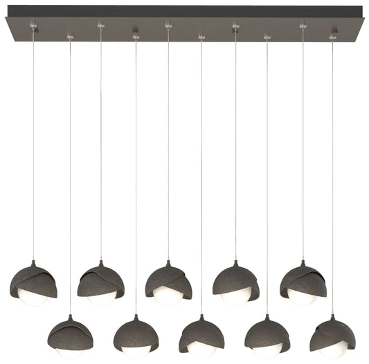 Brooklyn 44.5" Dark Smoke Rectangular Long 2-Shade Pendant