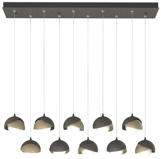 Brooklyn 44.5" Iron & Gold Rectangular Long 2-Shade Pendant