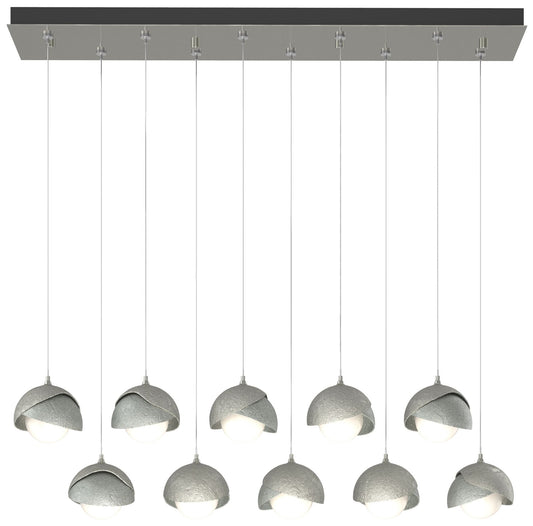 Brooklyn 44.5" Sterling & Platinum Rectangular Long 2-Shade Pendan