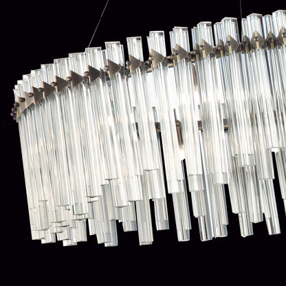 Burnished Brass And Glass Chandelier