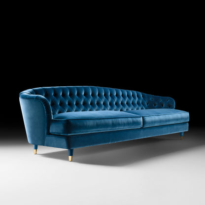 Button Upholstered Designer Velvet Sofa