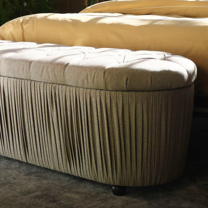 Button Upholstered Ottoman Storage Bench