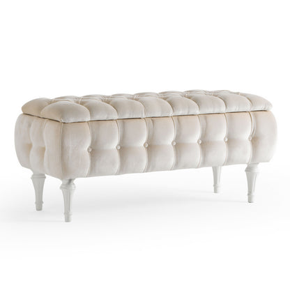 Button Upholstered Storage Bench