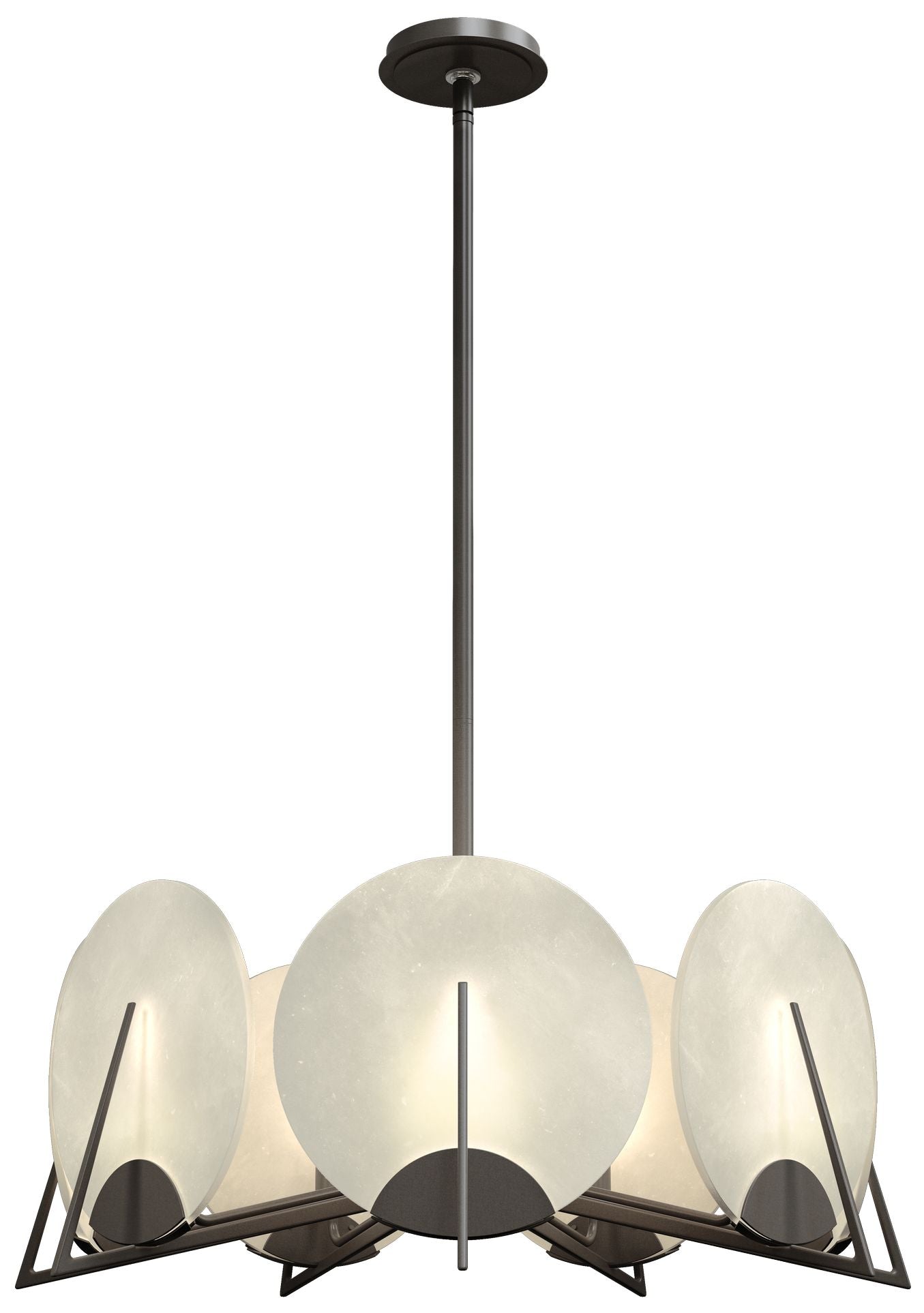 Callisto 28.1" Wide 7-Light Dark Smoke Pendant With Alabaster Shade