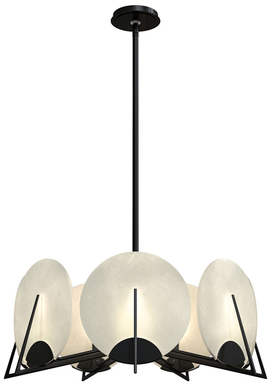 Callisto 28.1" Wide 7-Light Ink Pendant With Alabaster Shade