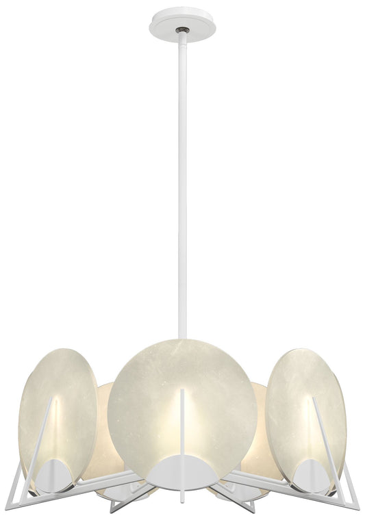 Callisto 28.1" Wide 7-Light White Pendant With Alabaster Shade