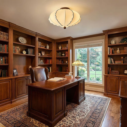 Calloped Edge Fabric Ceiling Light