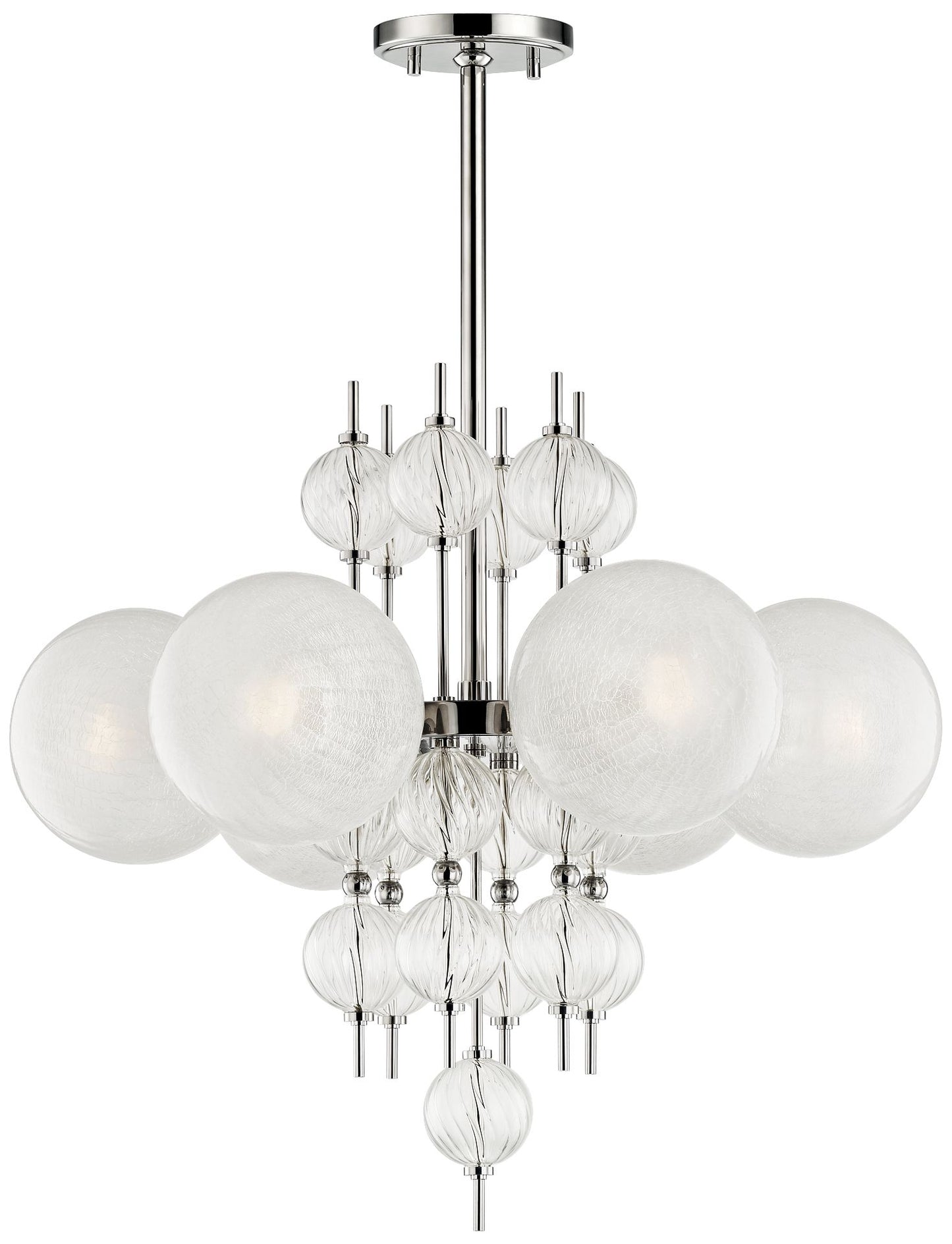 Calypso 27 1/4" Wide Polished Nickel 6-Light Chandelier