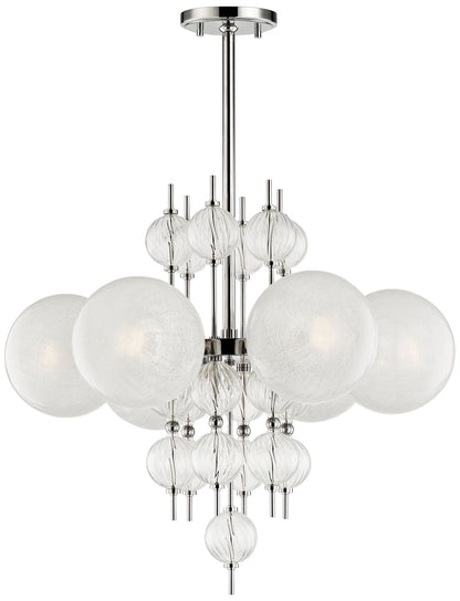 Calypso 27 1/4" Wide Polished Nickel 6-Light Chandelier