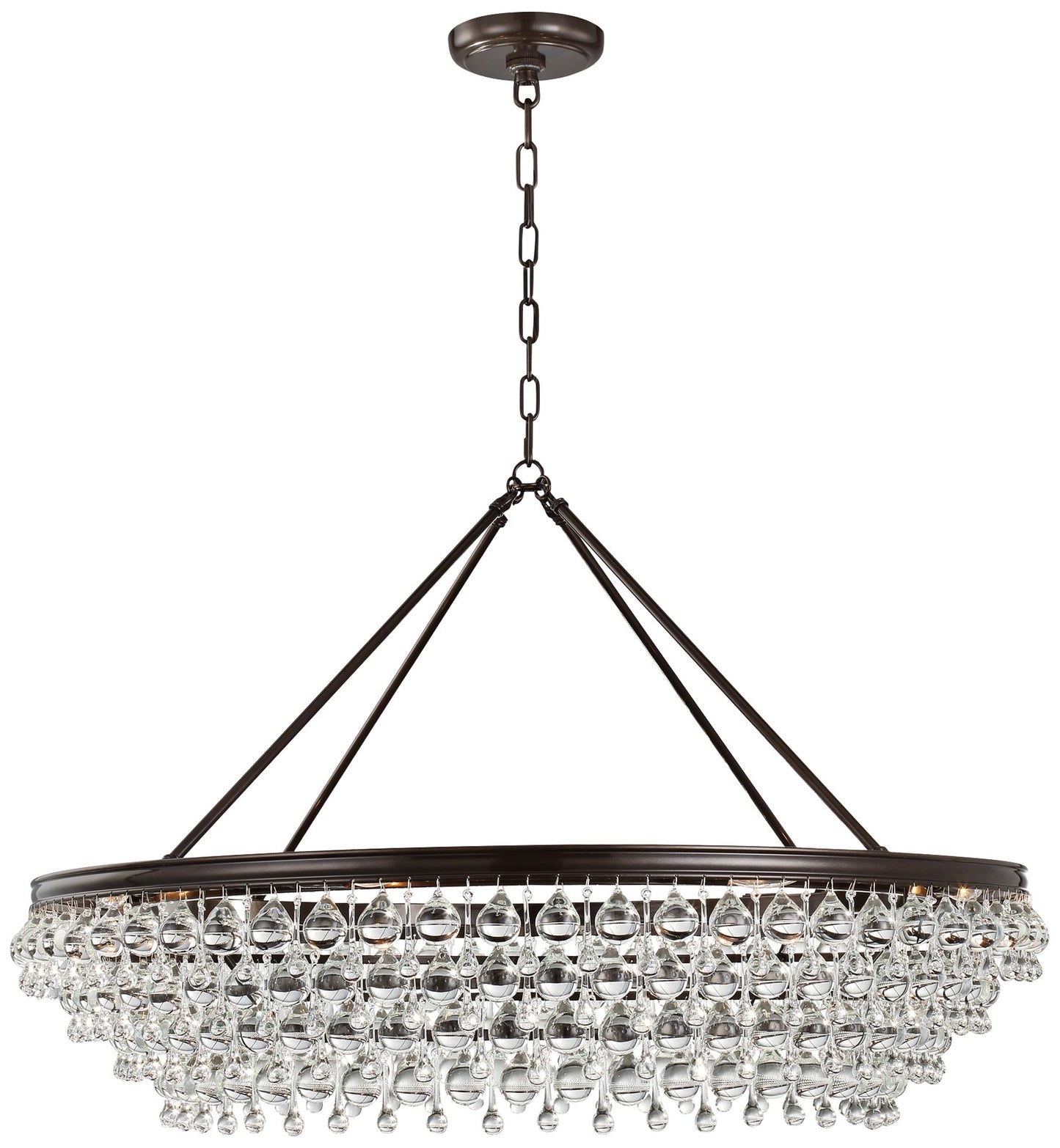 Calypso 40" Wide Bronze and Glass Round Kitchen Island Chandelier