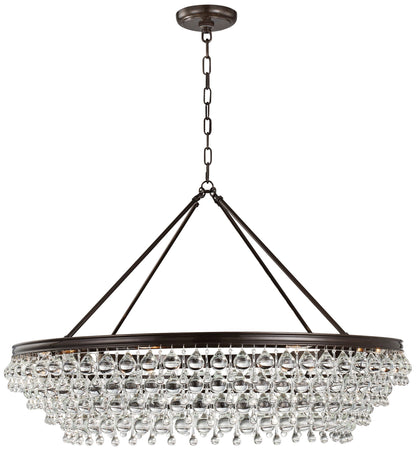 Calypso 40" Wide Bronze and Glass Round Kitchen Island Chandelier