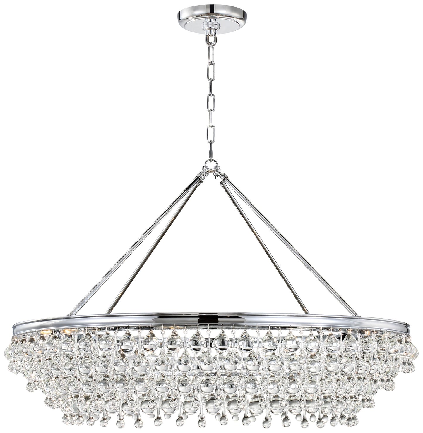 Calypso 40"W Chrome Round Kitchen Island Light Chandelier